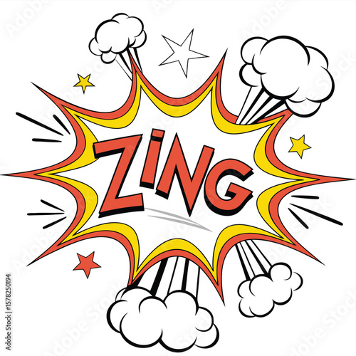 Zing comic book explosion graphic