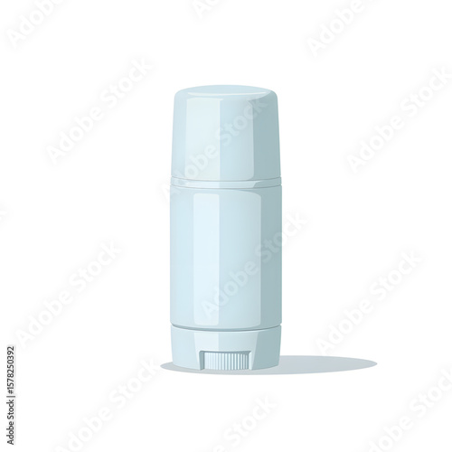 White deodorant bottle with modern design on white background  