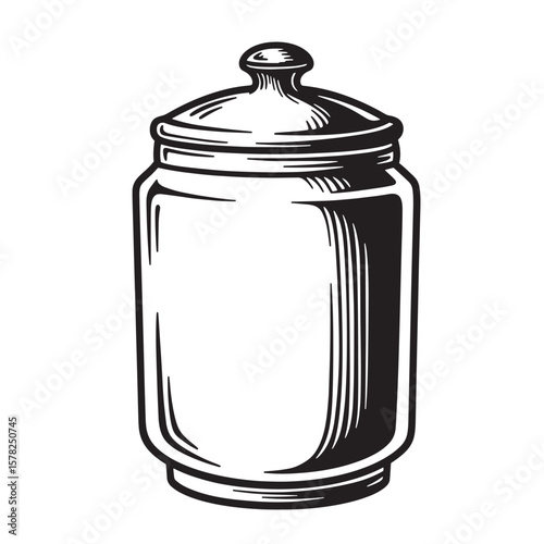 Vintage glass jar with lid container storage