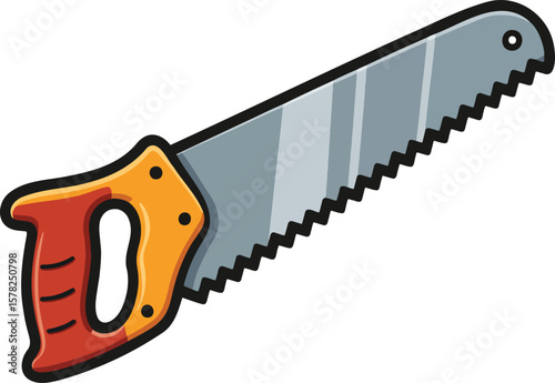 Saw colorful illustration isolated on transparent background
