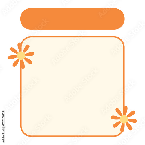 Paper note planner with cute decoration for schedule, infographic. Vector isolated.