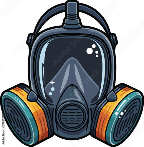 Respirator mask colorful illustration isolated on transparent background