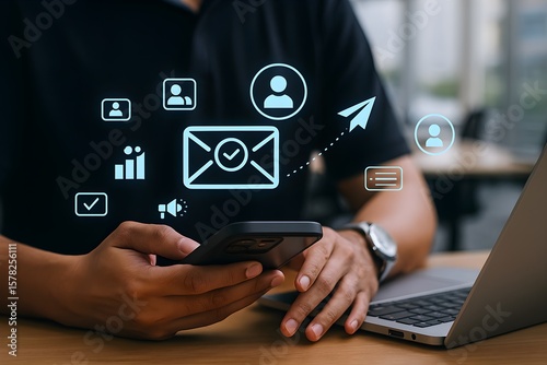 Digital Communication and Email Notifications on Mobile