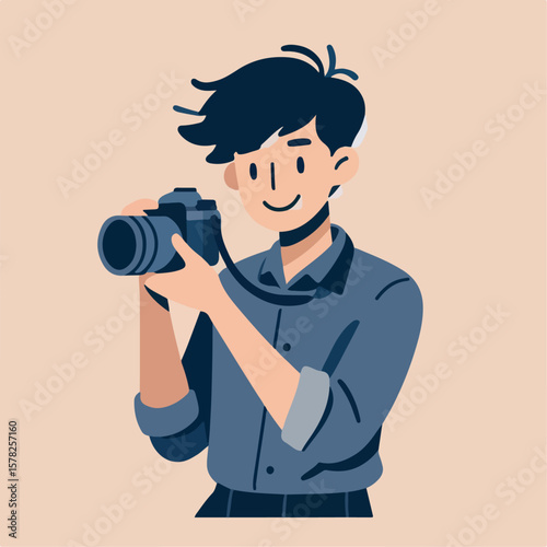 illustration of photographer