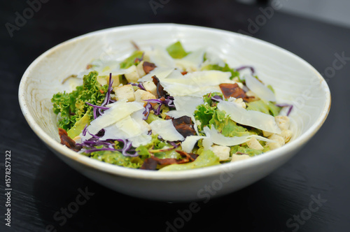 Wallpaper Mural caesar salad or vegetable salad with bacon and cheese Torontodigital.ca