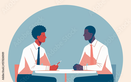 illustration of business people  are discussing