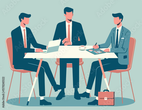 illustration of business people  are discussing