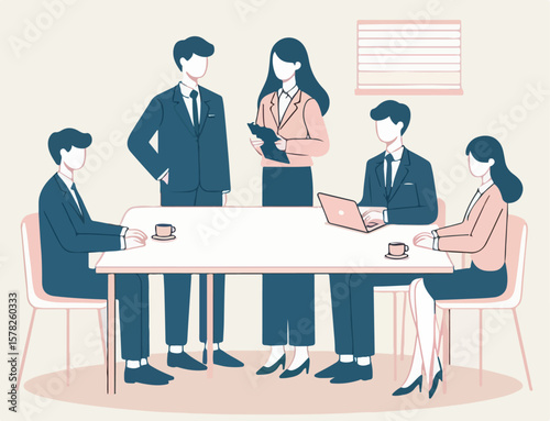 illustration of business people  are discussing