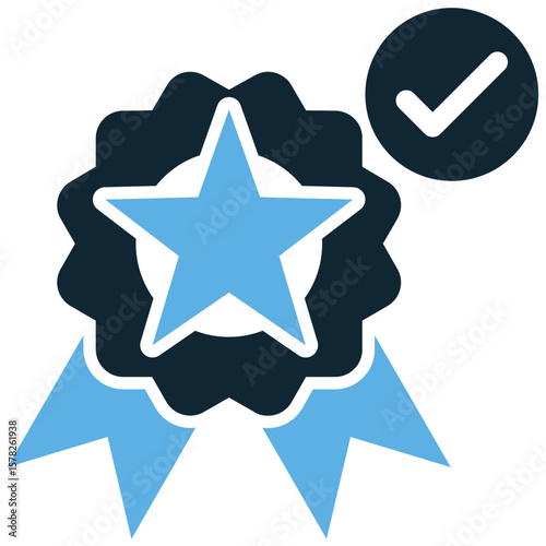 Quality certified icon vector, signifying excellence, trust, and verified standards. Ideal for product labels, service guarantees, or business certifications, ensuring consumer confidence.