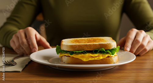 Ultra-realistic homemade meal photo showing comforting dish on elegant plate with cozy golden hues and inviting warm tones, hands at table creating moment of dignity and self-respect