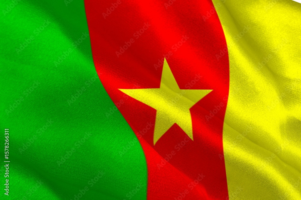Digitally generated cameroon national flag Digitally generated cameroon national flag