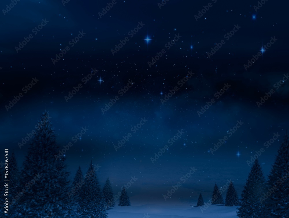 Fototapeta premium Digitally generated Night sky over forest