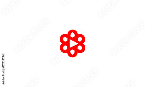 Abstract red color youtube channel logo