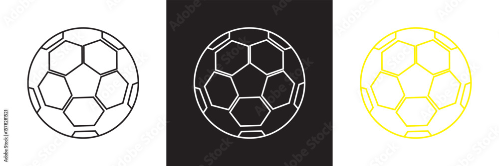 Obraz premium Football ball icon. Soccer balls icons. Vector illustration . Isolated on white and black background. EPS 10