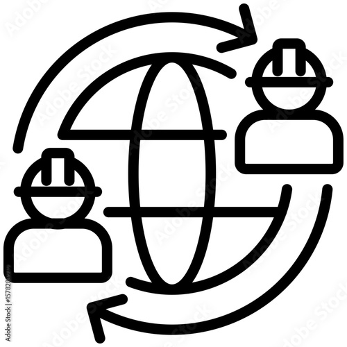 Labor rotation icon for employment, business, website, application, printing, document, poster design, etc