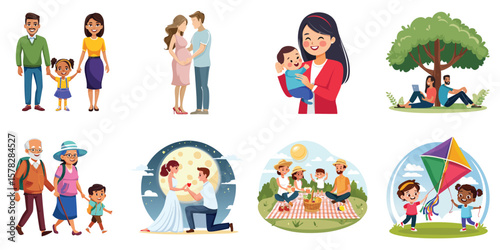 Family Silhouette Collection – Love, Parenthood, and Togetherness