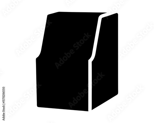 Abstract black boxy shape on a white background offering 3D depth