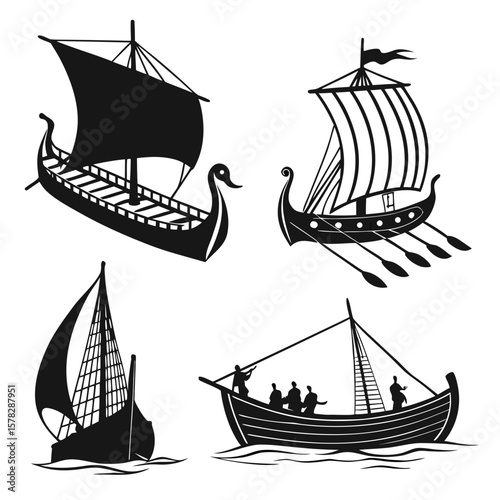 Ancient sailing ships and boats with crew ancient ships sailing boats