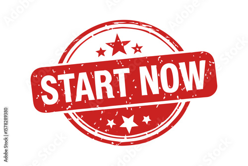 start now stamp. red round start now grunge vintage stamp. start now