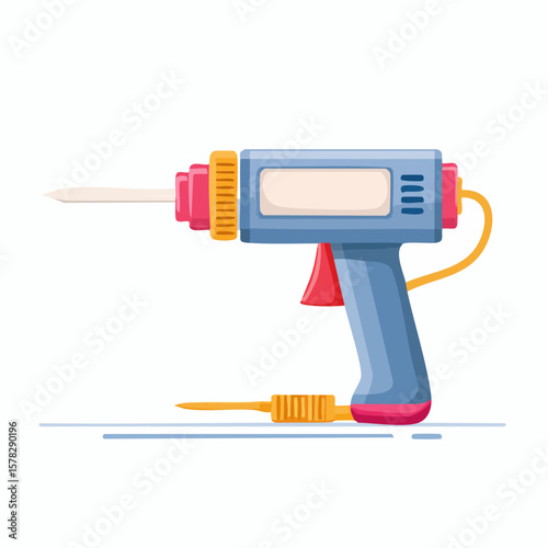Colorful and Stylized Electric Soldering Iron Tool Illustration