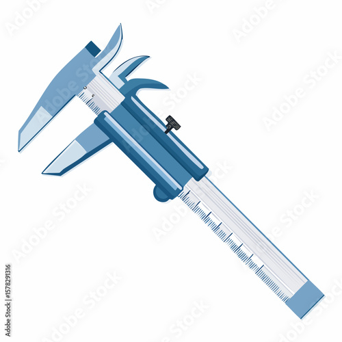 Detailed Blue Caliper Tool Depicting Precise Measurement and Engineering