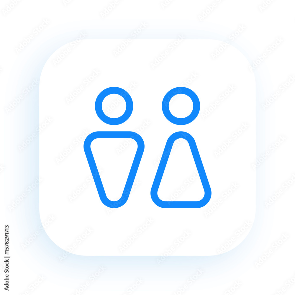 Fototapeta premium Restroom Door Symbol for Male and Female Toilet Access