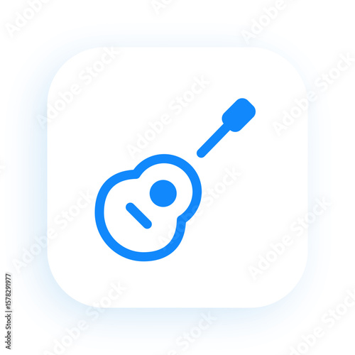 Guitar Instrument Symbol for Music or Sound Play