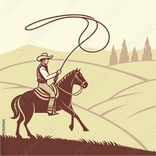 cowboy riding horse