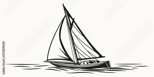 sailing ship on white background