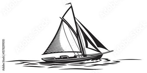 sailing ship isolated on white