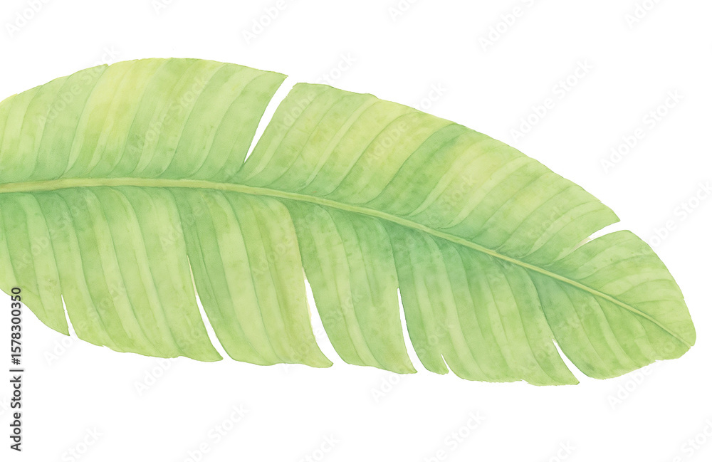 Obraz premium Banana leaf watercolor isolated on white background