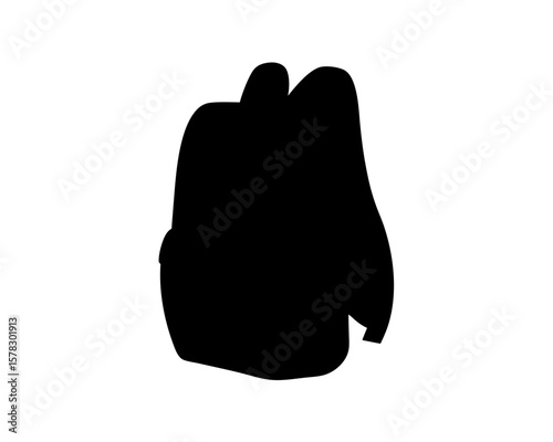 Silhouette of a large backpack suitable for travel or school use