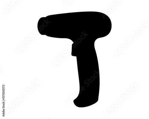 Monochrome silhouette of an infrared thermometer, used for contactless temperature measurement