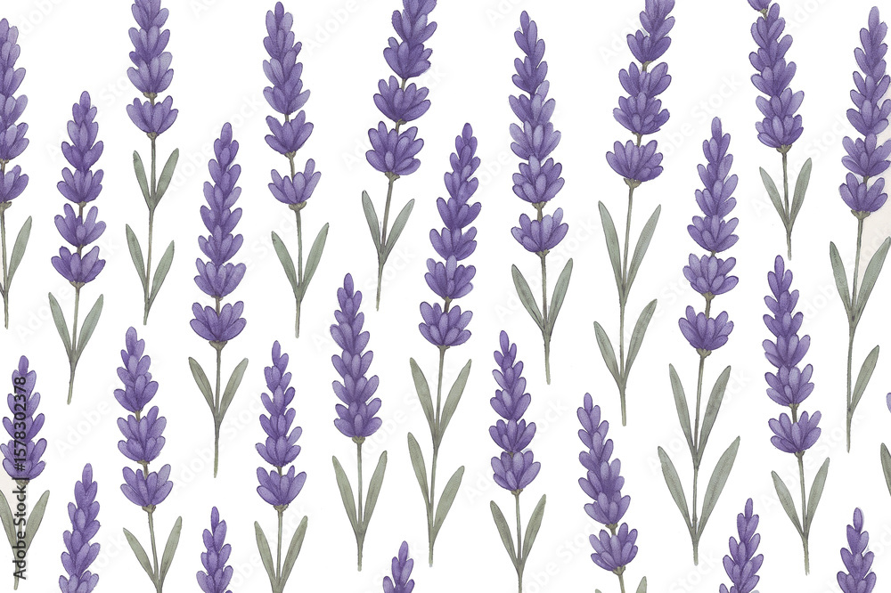 Naklejka premium Lavender pattern background isolated on white background