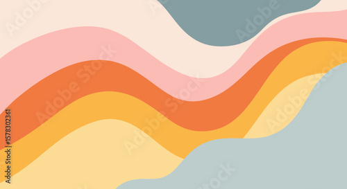 Wavy pastel color forms a seamless pattern ideal for backgrounds, web design and more
