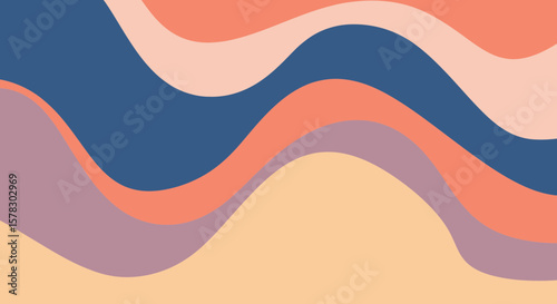 Earthy waves background with peach, coral, and blue tones creating a flowing, calming effect
