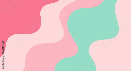 Gentle wavy pastel background with pinks and mint offers soft texture