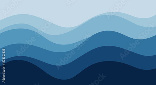 Serene blue wavy layers create an abstract background design