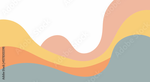 Soft pastel curved layers provide an abstract background with a calm, serene mood.
