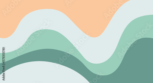 Gentle pastel waves flow smoothly in a calming background design
