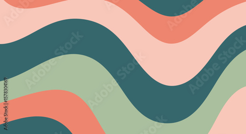 Earth tone hues of flowing wave art creates a modern abstract backdrop