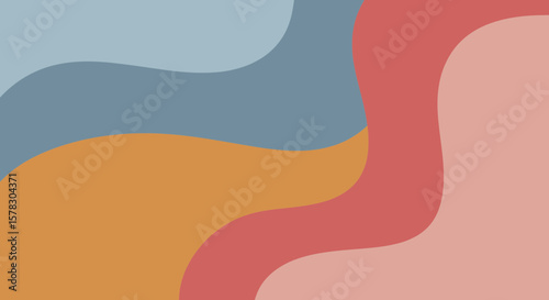 Artistic backdrop with flowing pastel waves in calming blue, orange, and pink hues