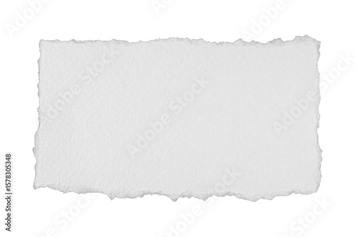 piece of blank white paper texture background torn and ripped on transparent background. document frame design