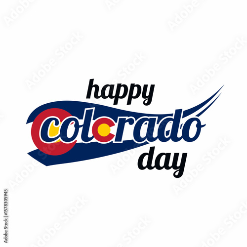 Celebrate Happy Colorado Day with patriotic design and text for banners