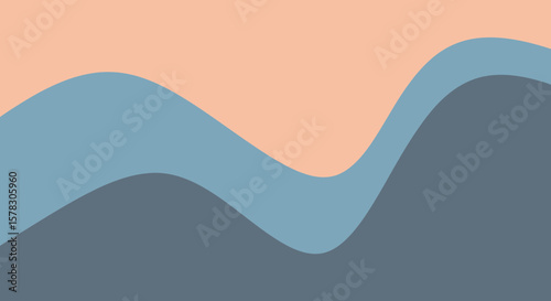 Gentle waves in peach and blue hues create a calming background