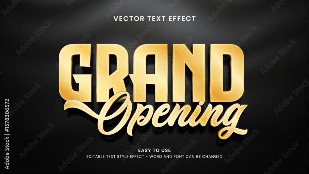 Fototapeta premium grand opening editable text effect grand opening 3d text