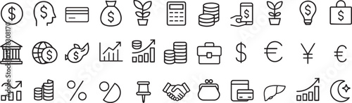 Professional financial chart and graph design with data visualization elements and business icons suitable for reports and presentations