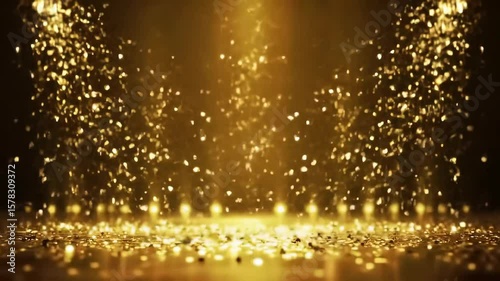 A dazzling display of golden sparkles creating a festive atmosphere.