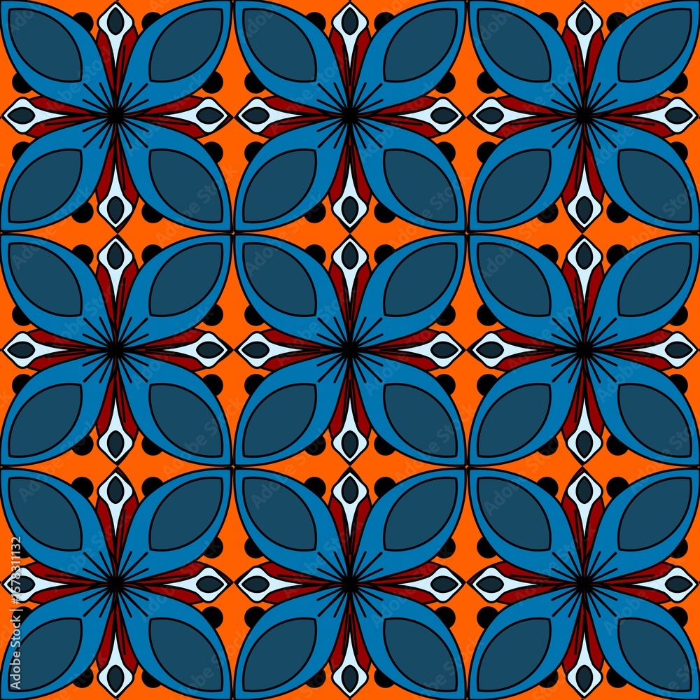 Fototapeta premium botanical grometric pattern seamless background