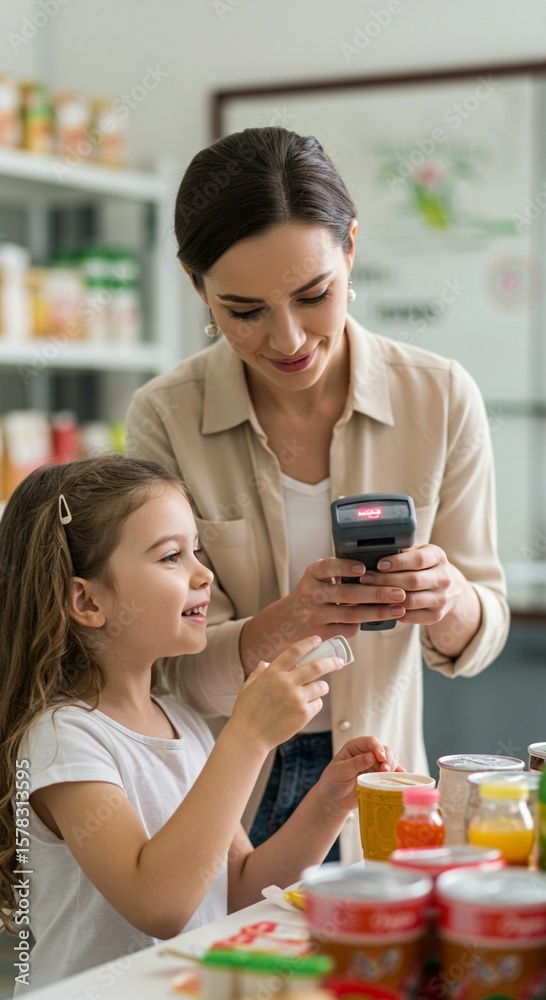 Mother and daughter shopping for groceries Mother and daughter shopping for groceries